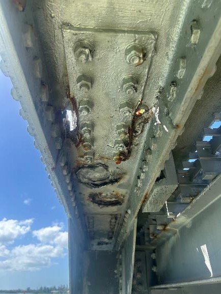 alt="Active corrosion on structural components of Blackburn Point Bridge image 2"